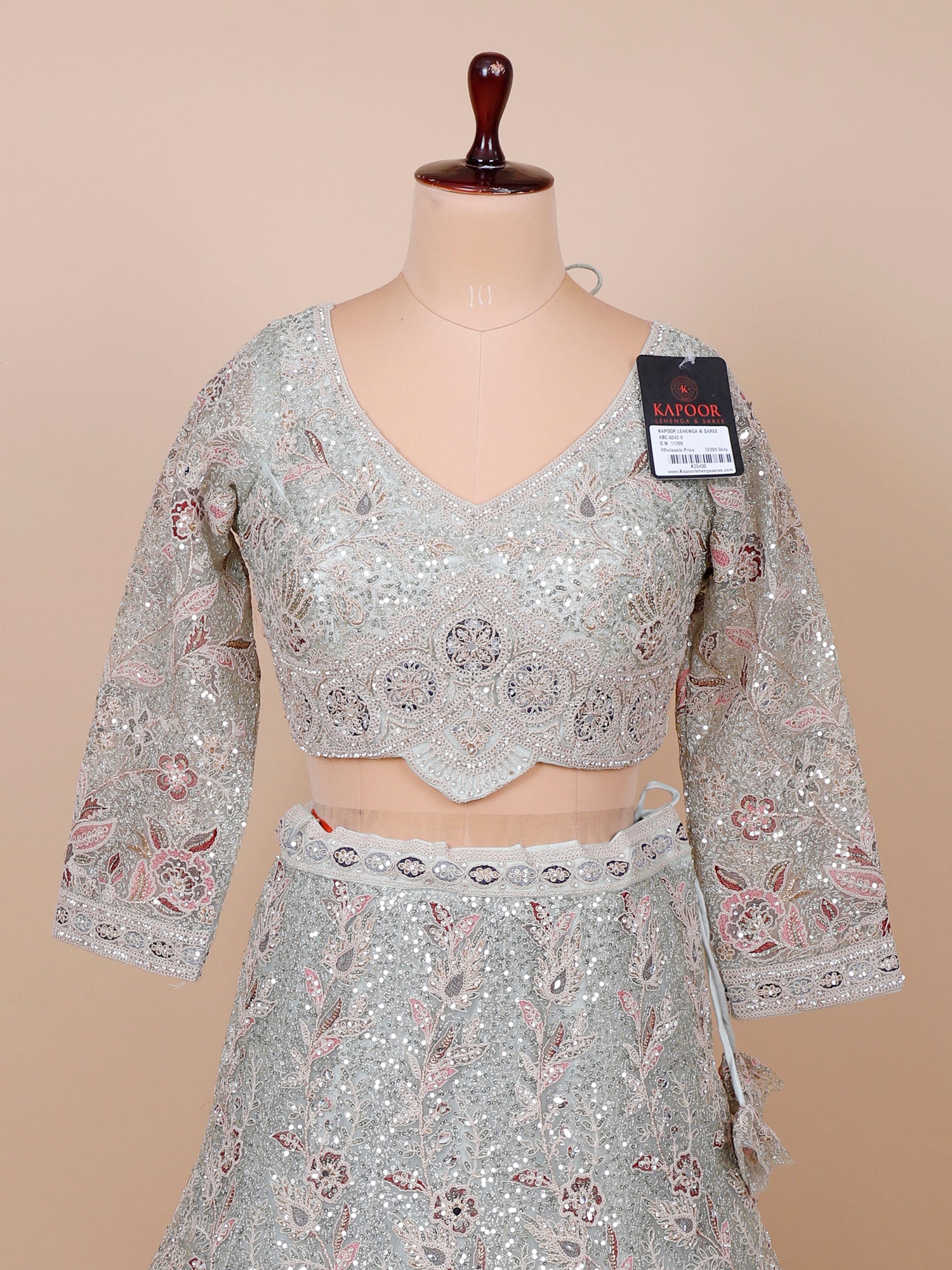 Imperial Silver Legacy Jarkan Crystal Bridal Couture Lehenga
