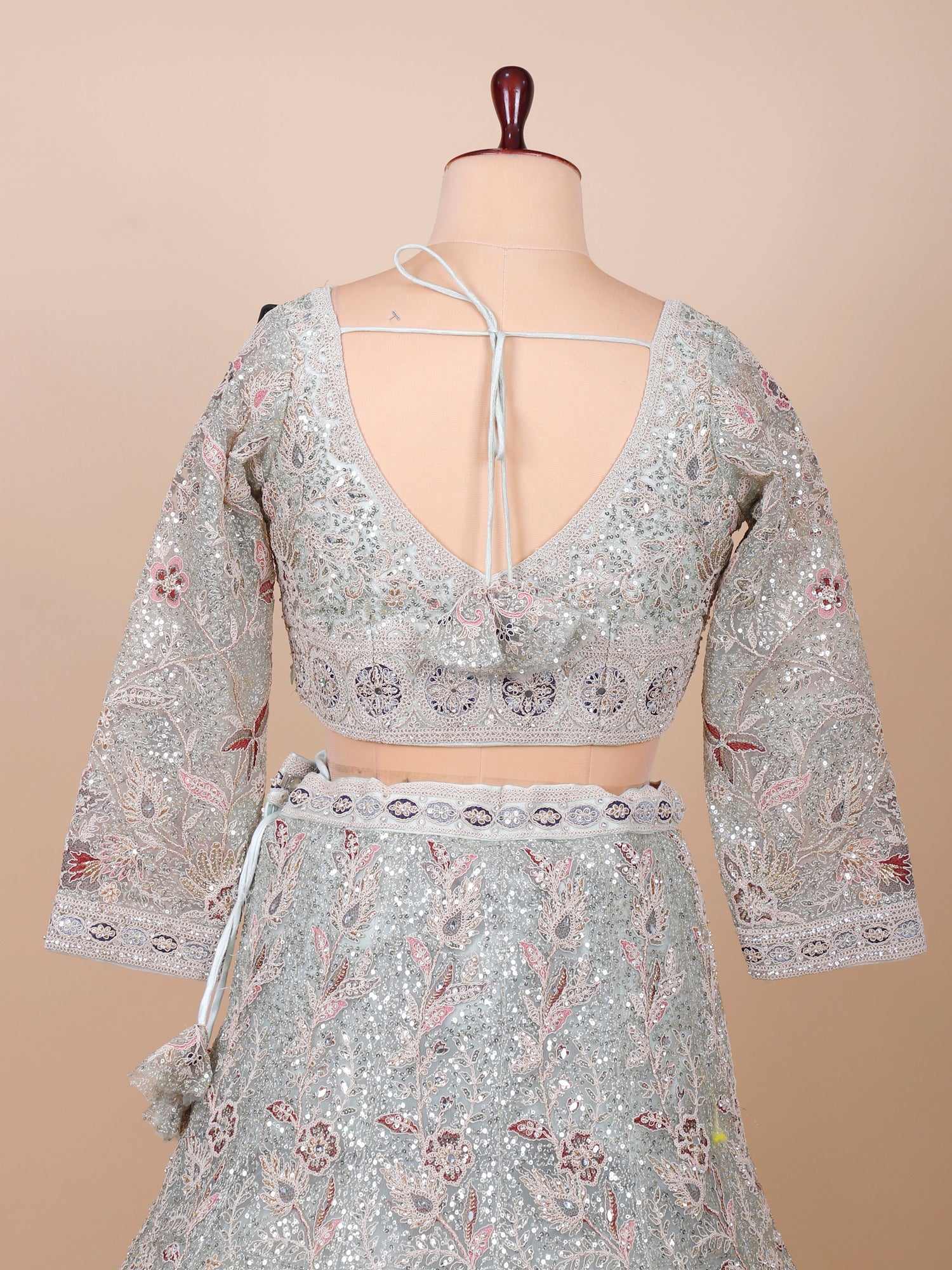 Imperial Silver Legacy Jarkan Crystal Bridal Couture Lehenga