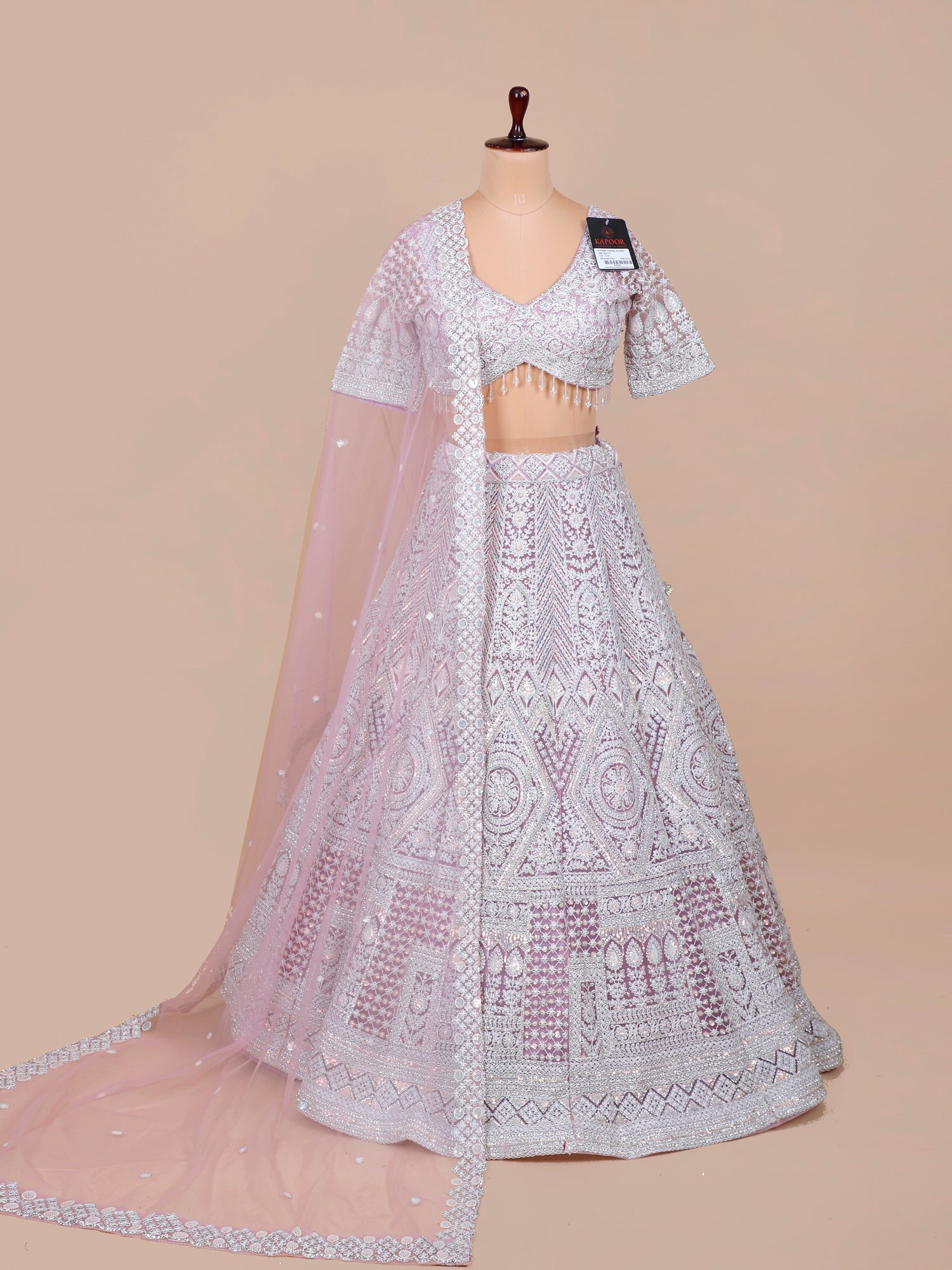 . Designer Baby Pink Bridal Lehenga With Net &amp; Jarkan