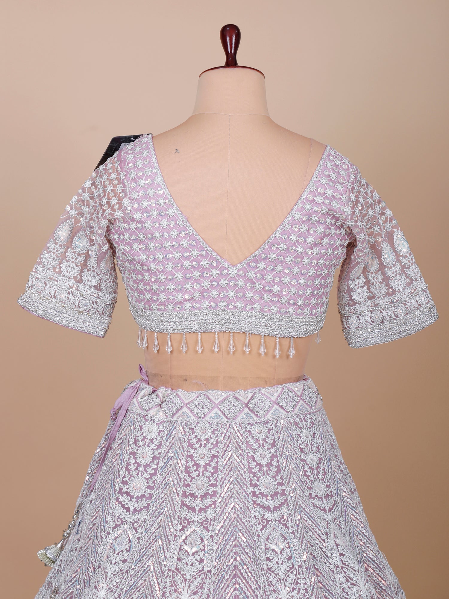 . Designer Baby Pink Bridal Lehenga With Net &amp; Jarkan