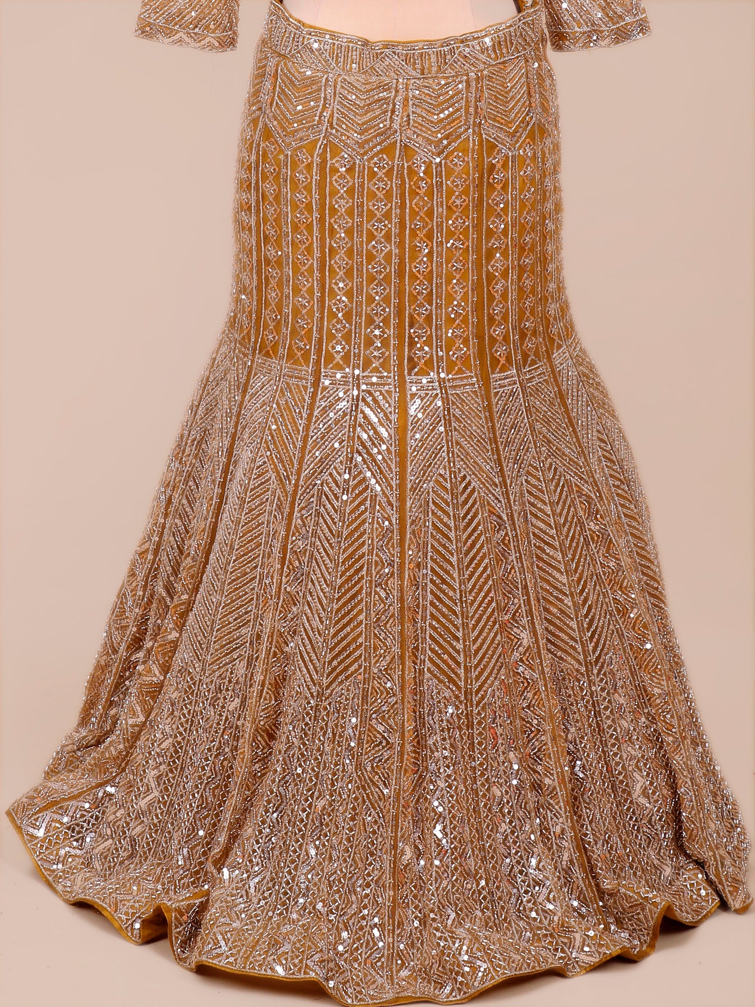 Mustard Gold Aura Royale Hand-Embellished Lehenga
