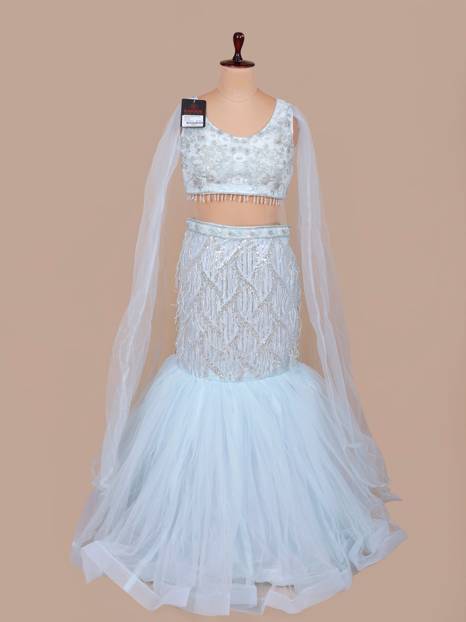 Azure Aura Handcrafted Sky Blue Lehenga