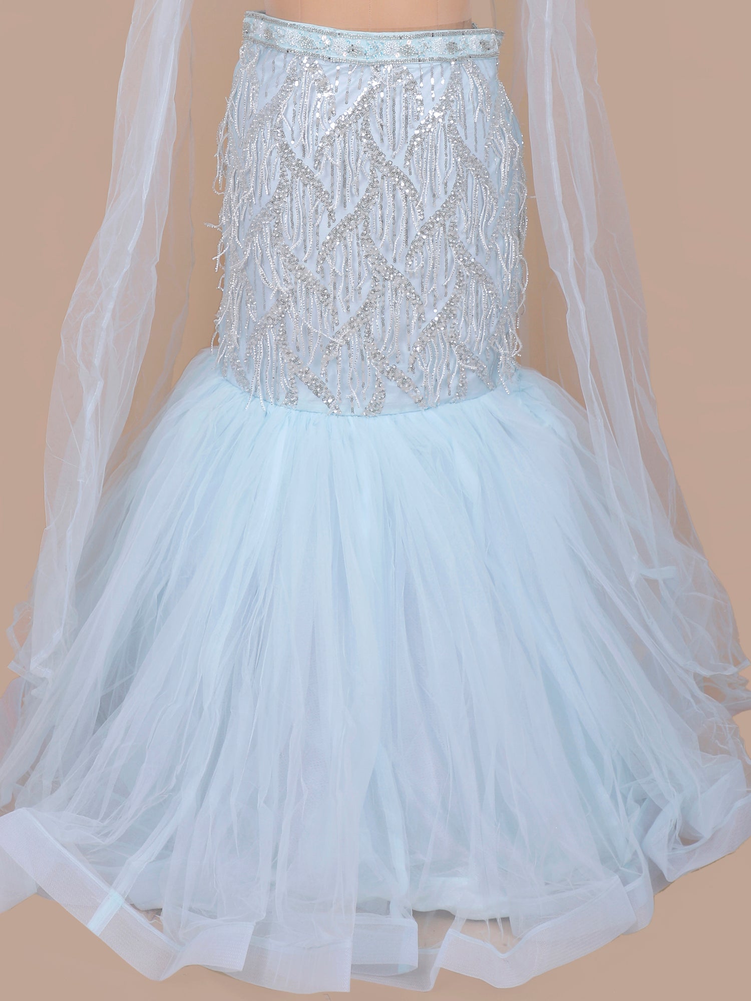 Azure Aura Handcrafted Sky Blue Lehenga