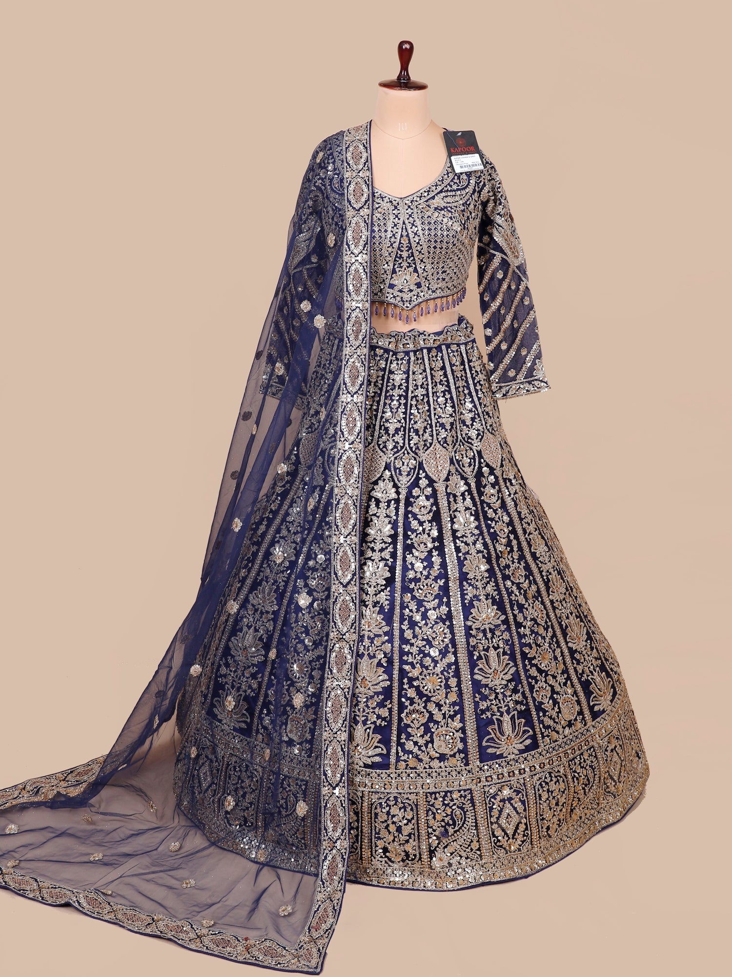 Queen’s Crown Royal Blue Diamond Lehenga