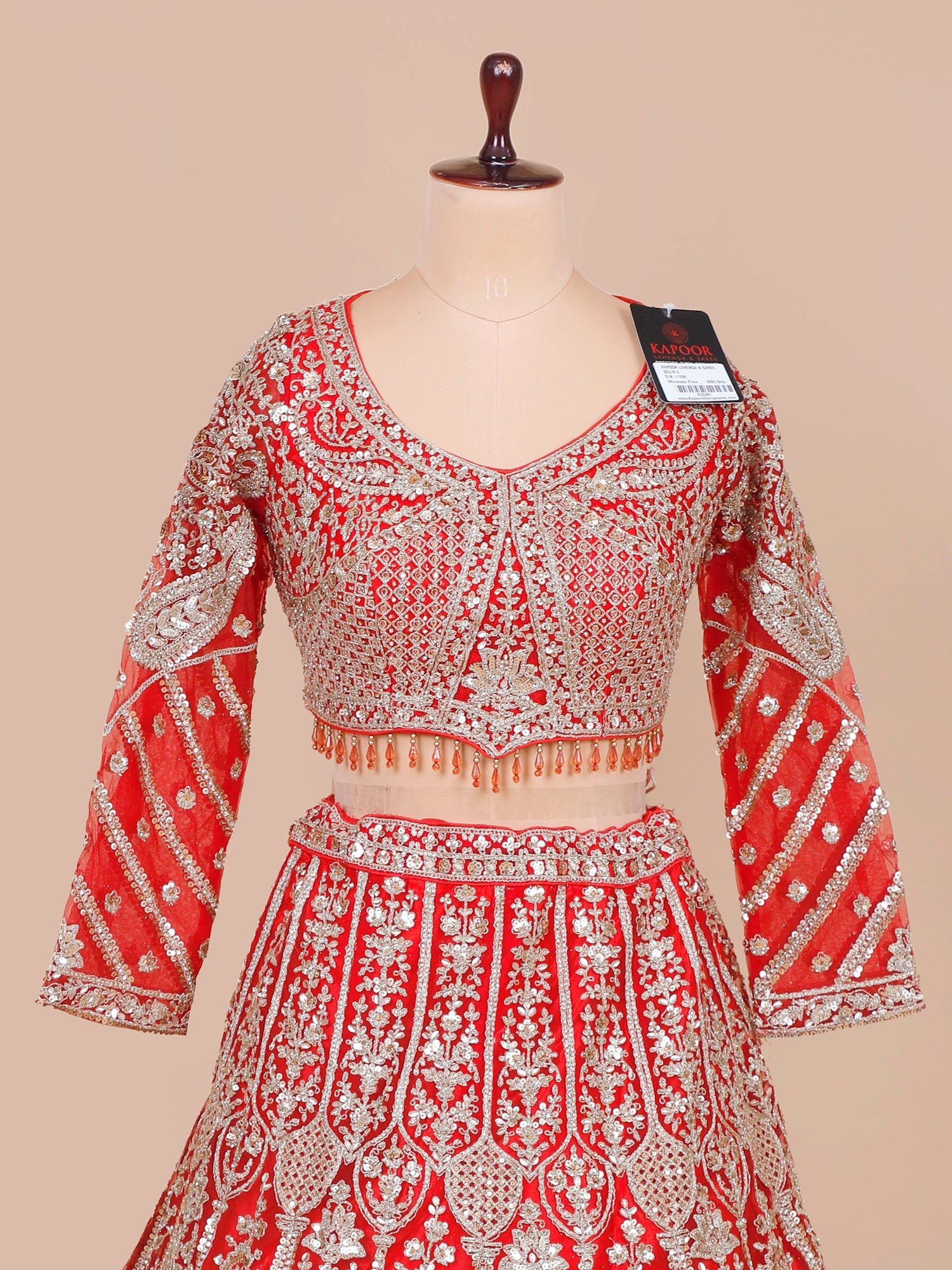 Royal Rust Sparkling Handwork Lehenga