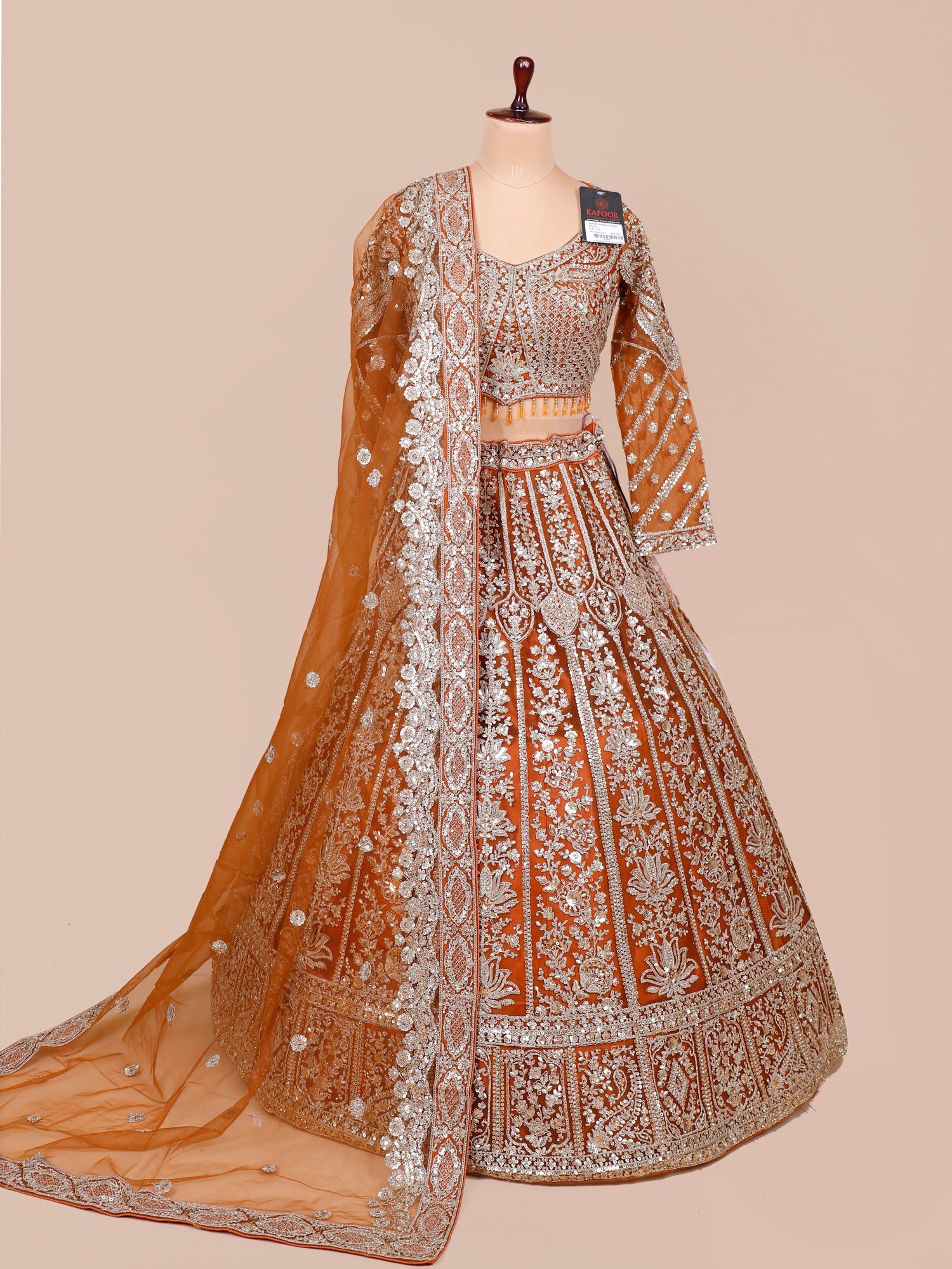 Mustard Royale Net Lehenga with Jarkan Diamond