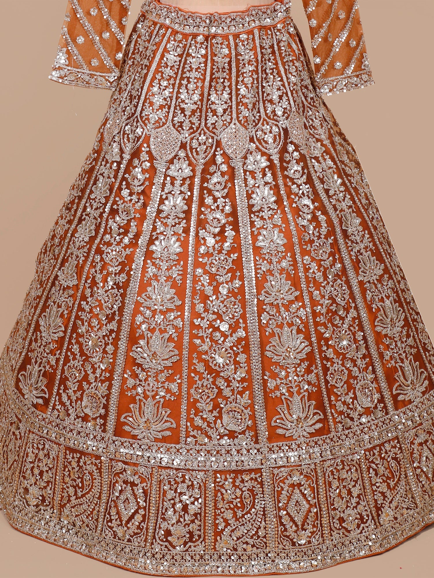 Mustard Royale Net Lehenga with Jarkan Diamond