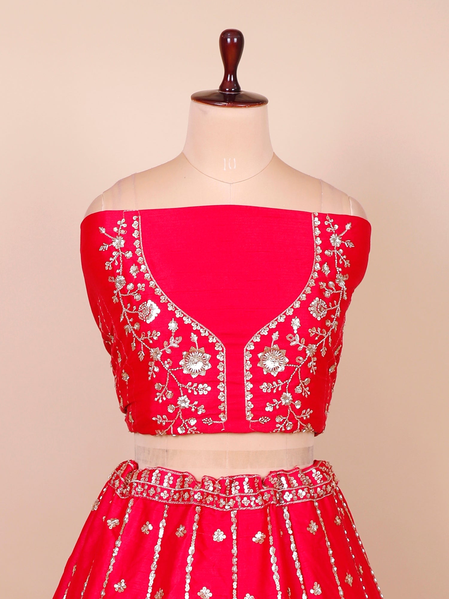 Raani Glory Handcrafted Silk Lehenga with Embroidery