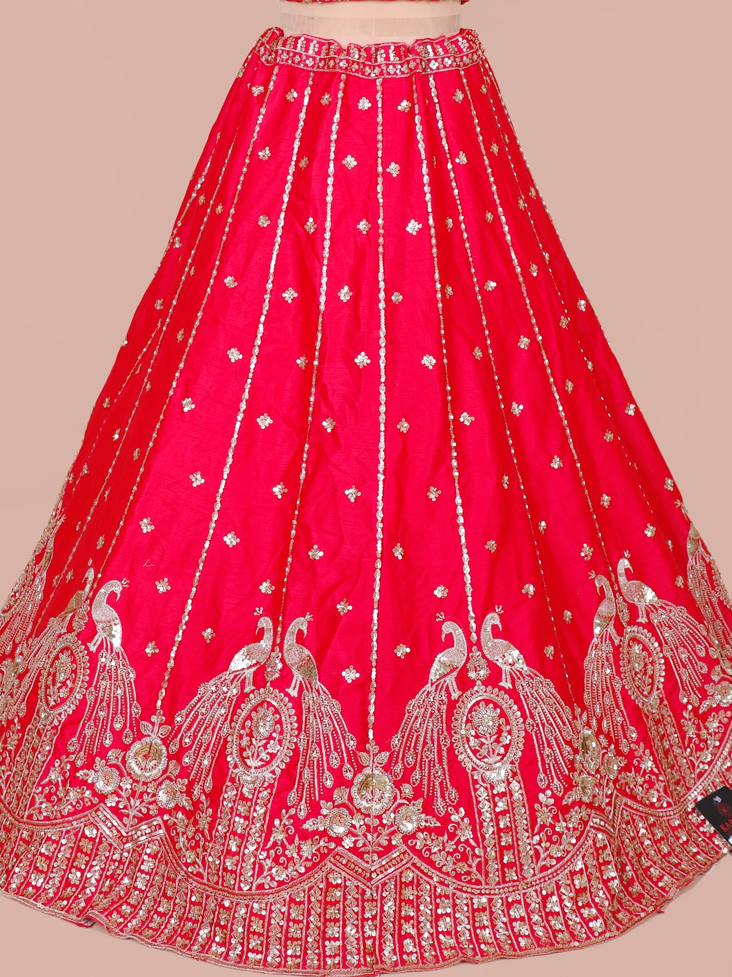 Raani Glory Handcrafted Silk Lehenga with Embroidery