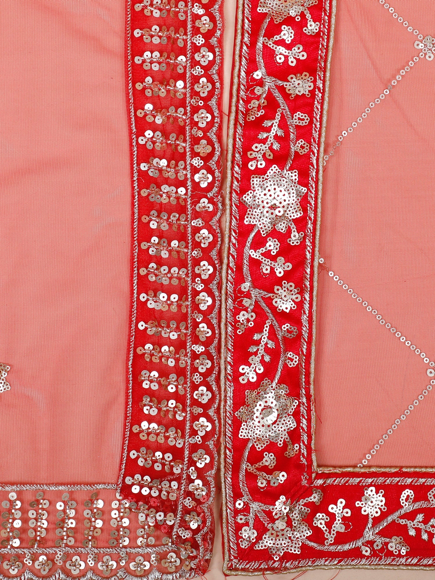 Red Heritage Crown Premium Embroidered Silk Lehenga