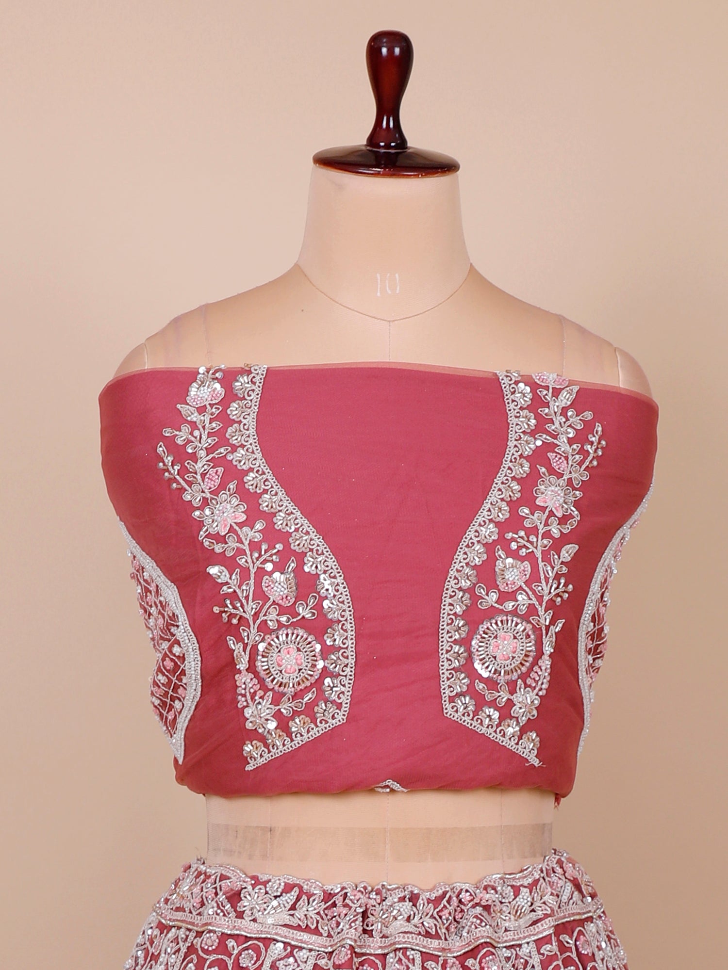 Blush Radiant Royale Premium Net Lehenga with Diamond