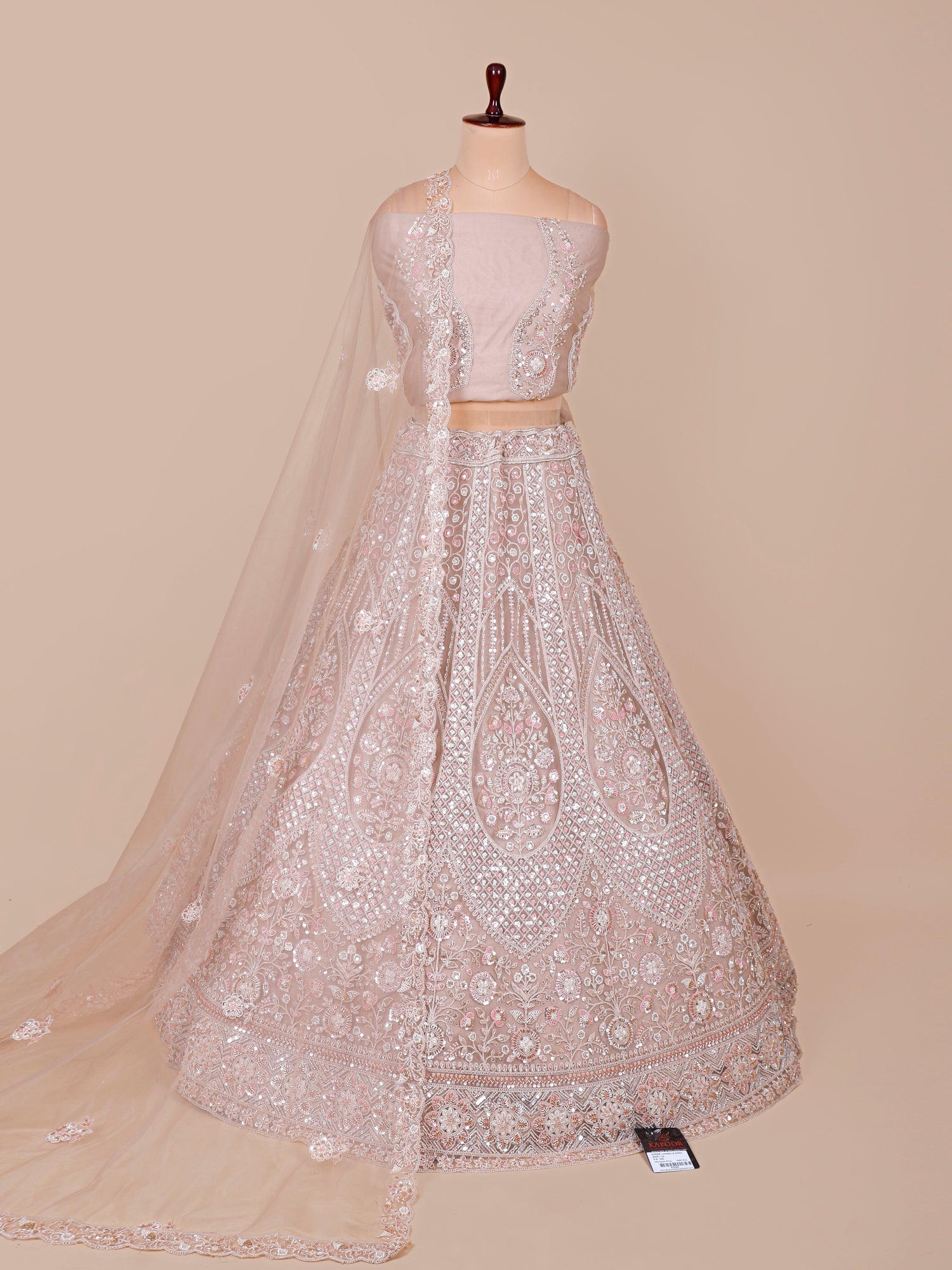 Orchid Celestial Charm Net Lehenga with Thread Embroidery