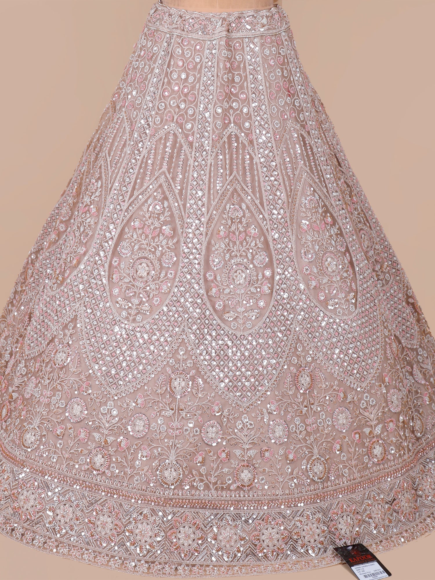 Orchid Celestial Charm Net Lehenga with Thread Embroidery