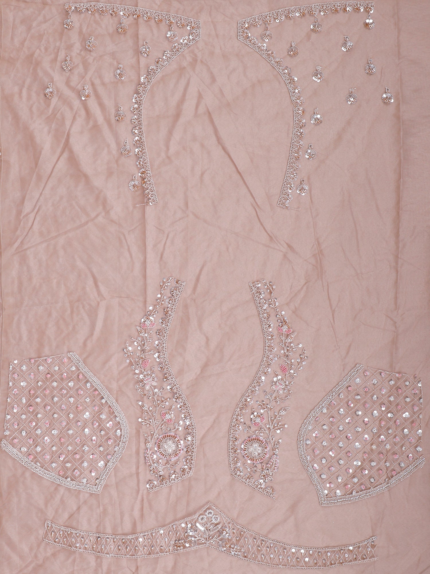 Orchid Celestial Charm Net Lehenga with Thread Embroidery