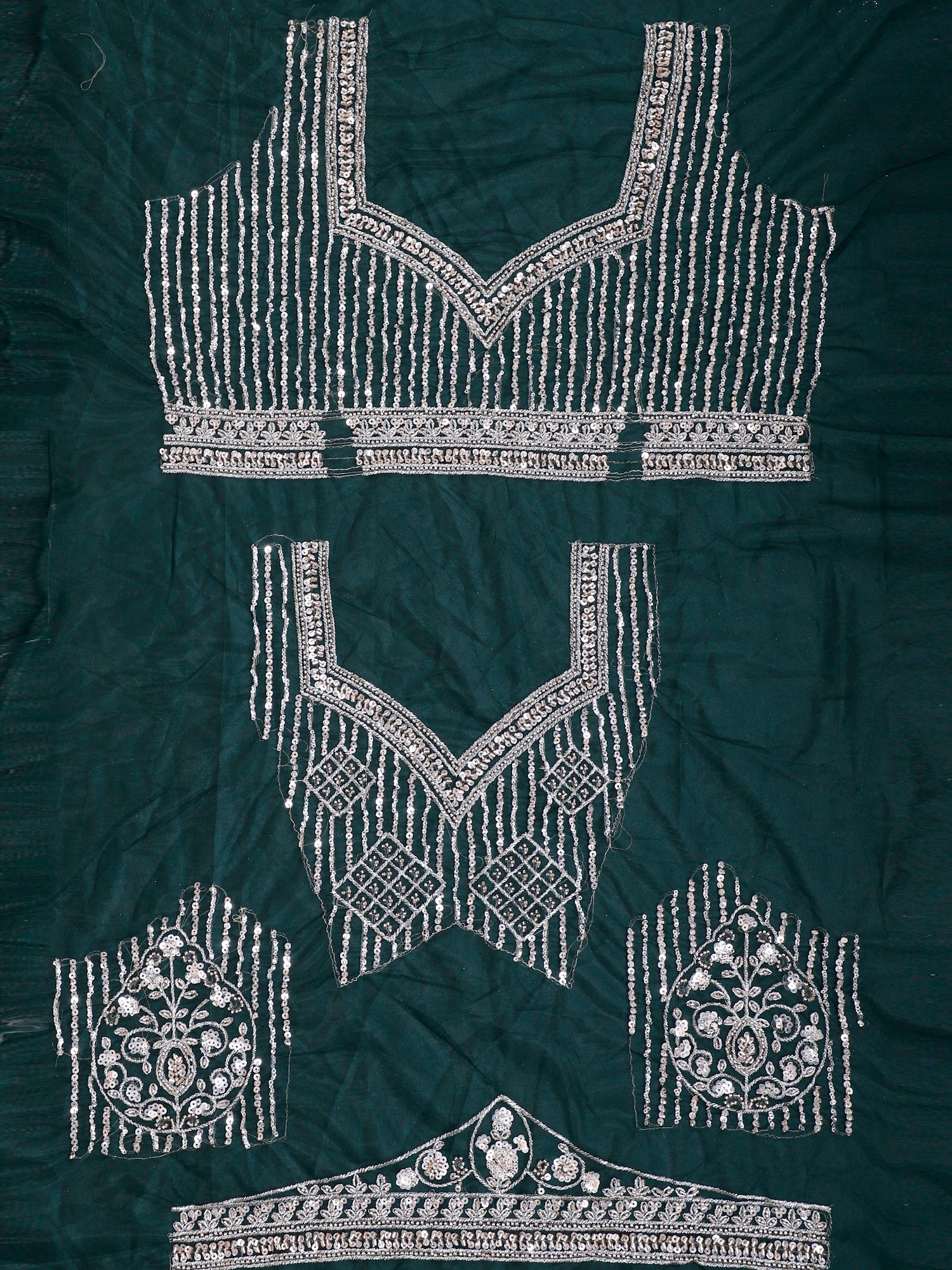 Peacock Jewel Lehenga with Sequence &amp; Jarkan Diamond