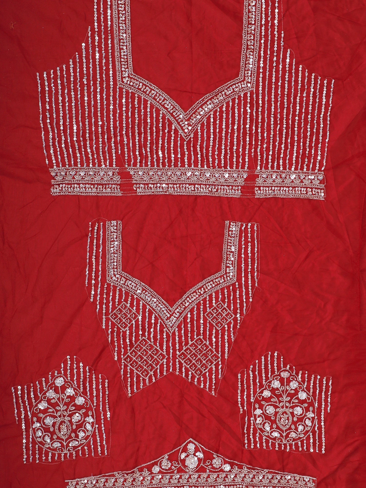 RED Celestial Sparkle Premium Hand-Embroidered Lehenga