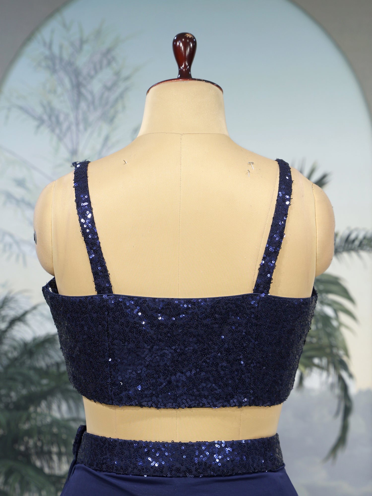 Royal Blue Midnight Sparkle Lycra Saree Handwork Edition