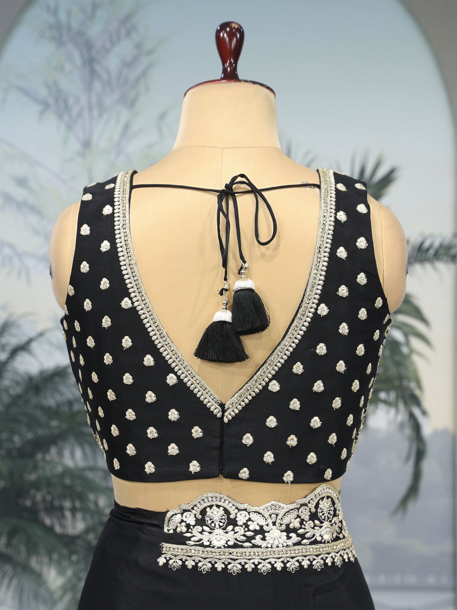 Black Majesty Embroidered Luxury Saree