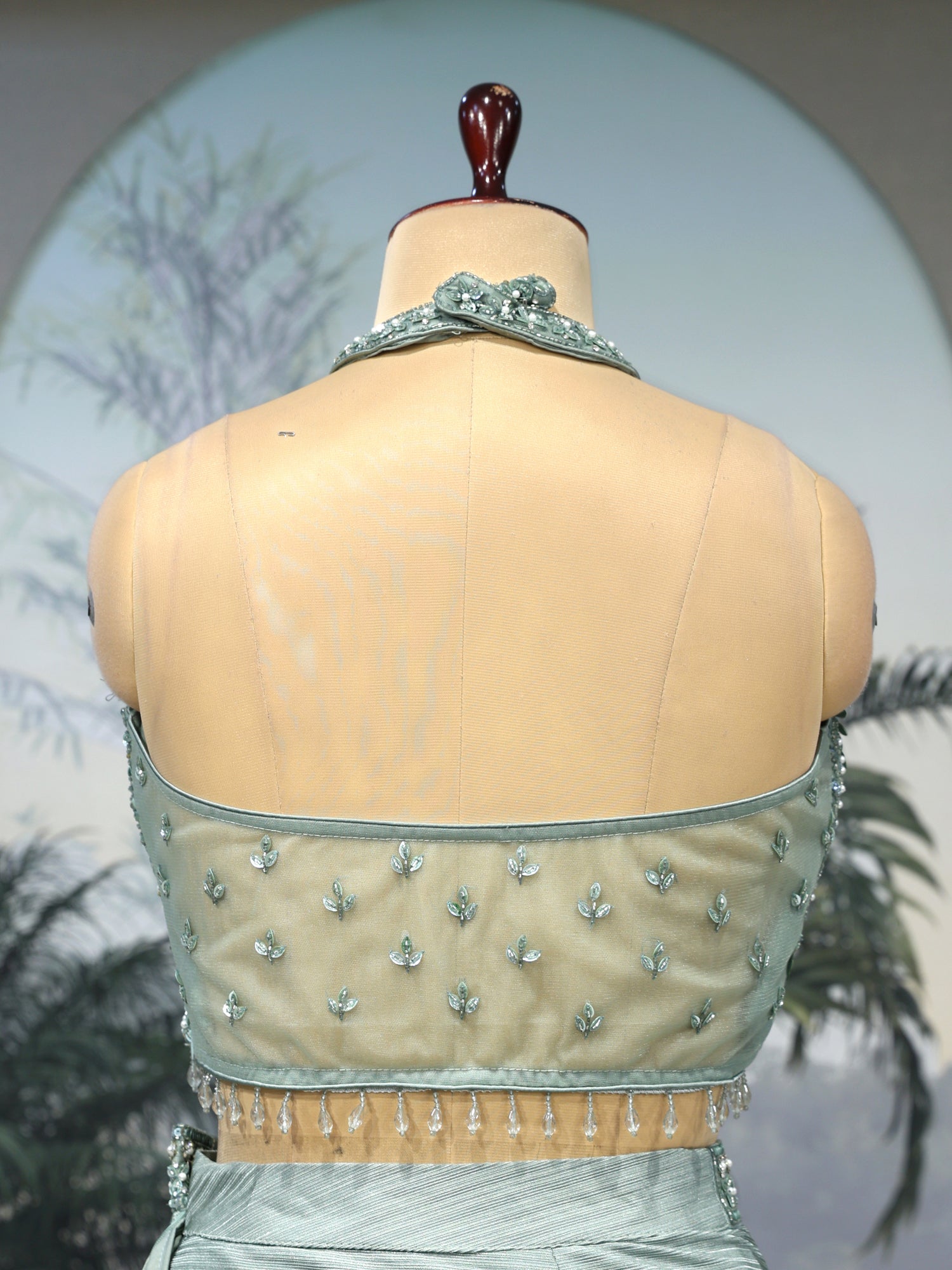 Imported Cloud Dream Saree with Handcrafted Moti Diamond Sparkle