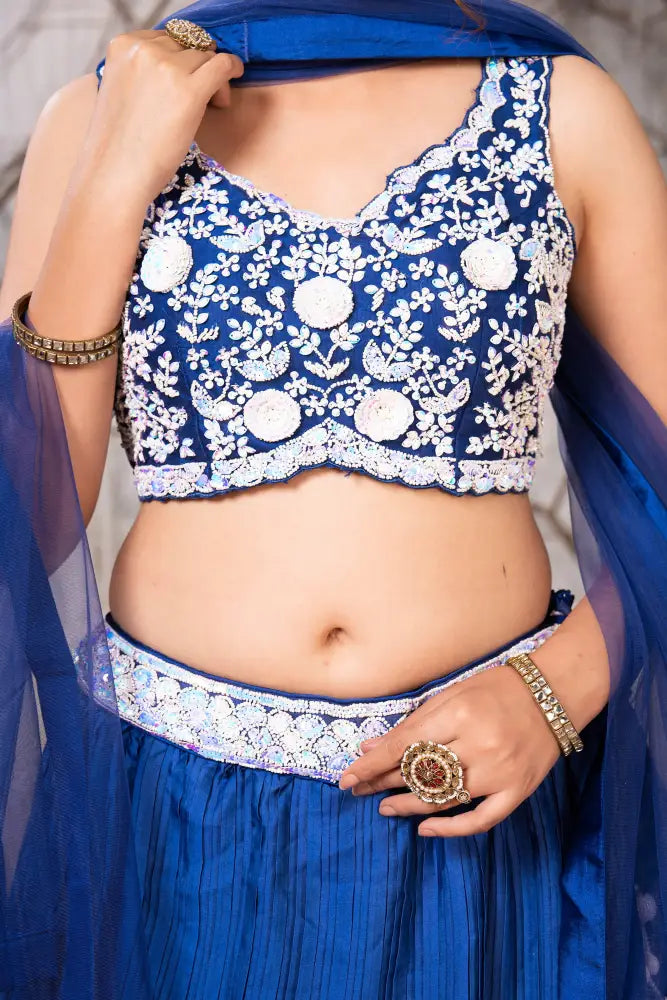 Royal Blue Handwork Lehenga Choli With Dupatta Perfect For Every Occasion &amp; Celebration Lehenga