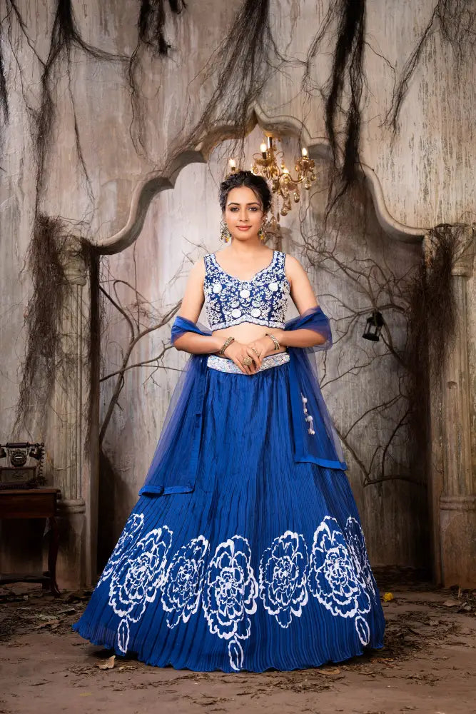 Royal Blue Handwork Lehenga Choli With Dupatta Perfect For Every Occasion & Celebration Lehenga