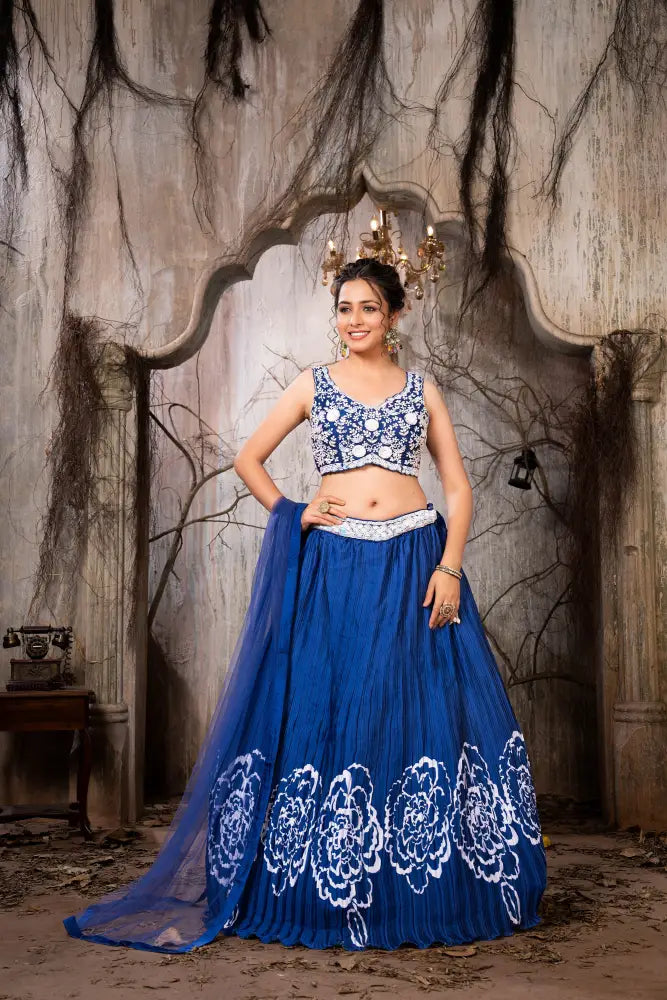 Royal Blue Handwork Lehenga Choli With Dupatta Perfect For Every Occasion & Celebration Lehenga