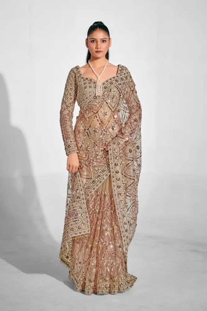 This Golden Net Saree Is Everything You Need For Special Days Saree