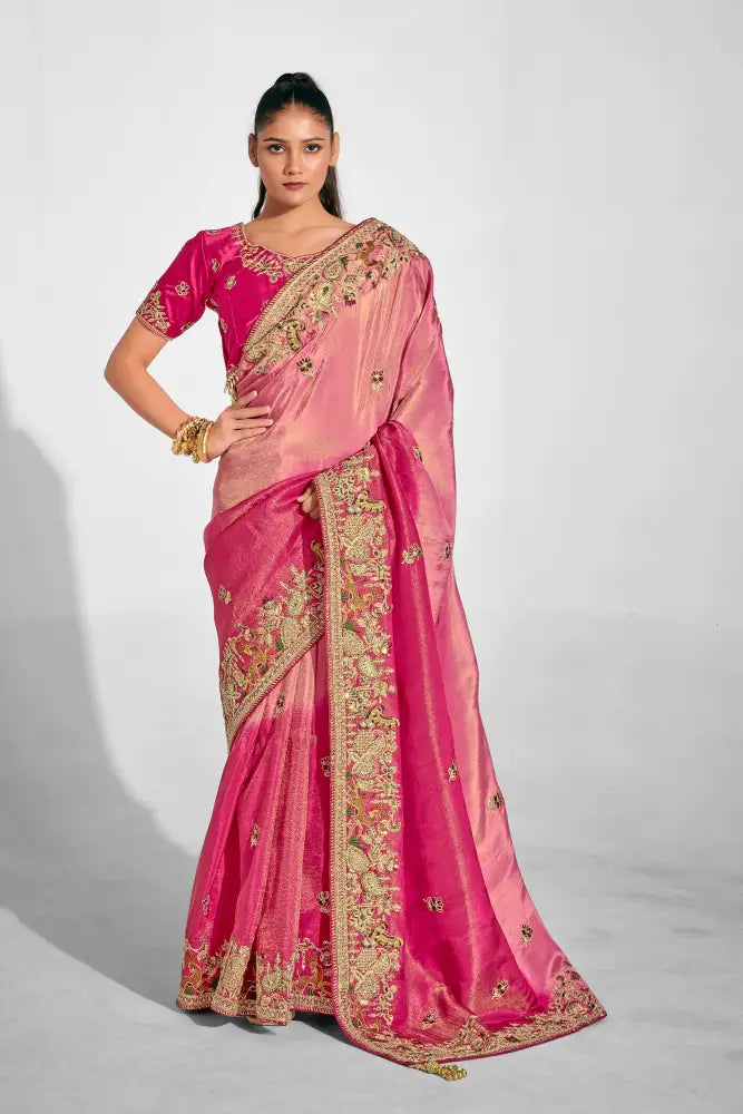 This Pink Banarasi Saree Will Make Every Moment Sparkle Saree